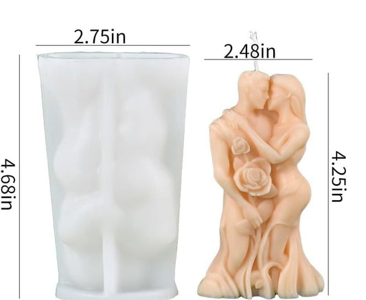 3D Romantic Couple Silicone Candle Mould