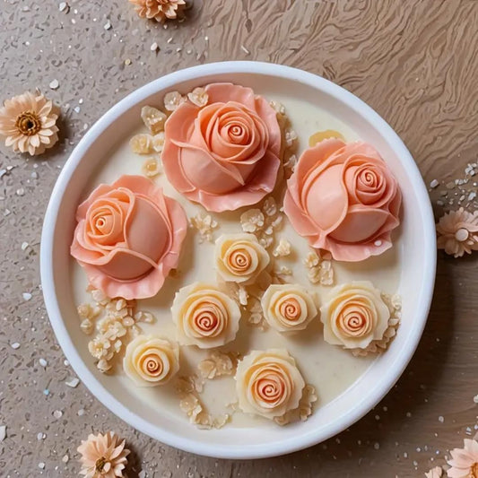 5 Cavity Rose Peony Flower Silicone Candle Mould