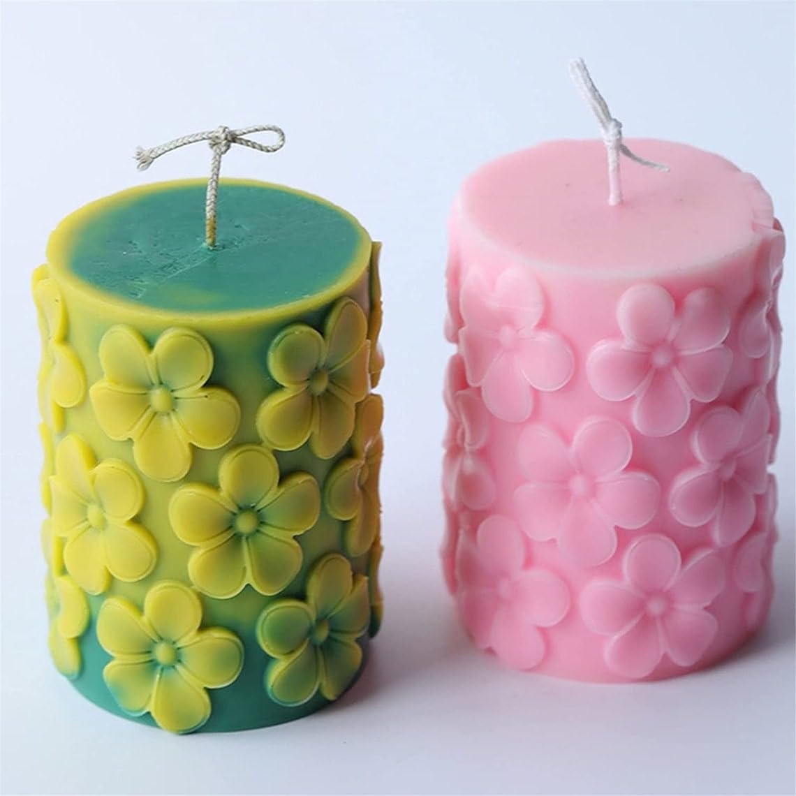 3D Medium Flower Pillar Silicone Candle Mould