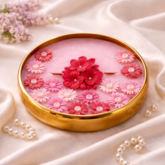 Crimson Bloom urli candle styled for Diwali home décor