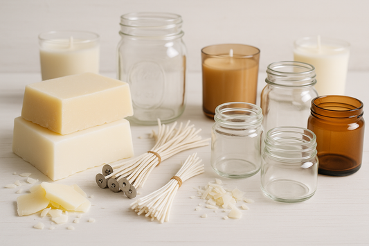 Wax blocks, wicks and glass jars — comparing soy and paraffin candle materials