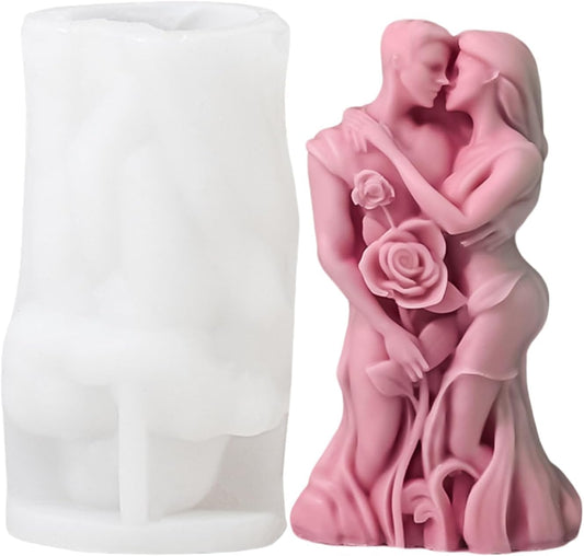 3D Romantic Couple Silicone Candle Mould