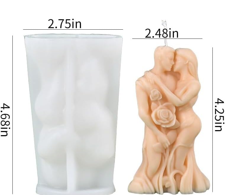3D Romantic Couple Silicone Candle Mould