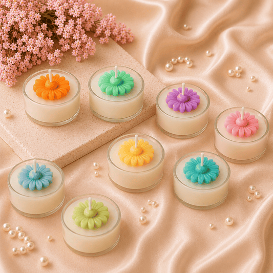 Daisy Bloom Tealight Candle - Pack of 8