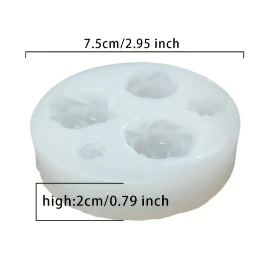 5 Cavity Rose Peony Flower Silicone Candle Mould