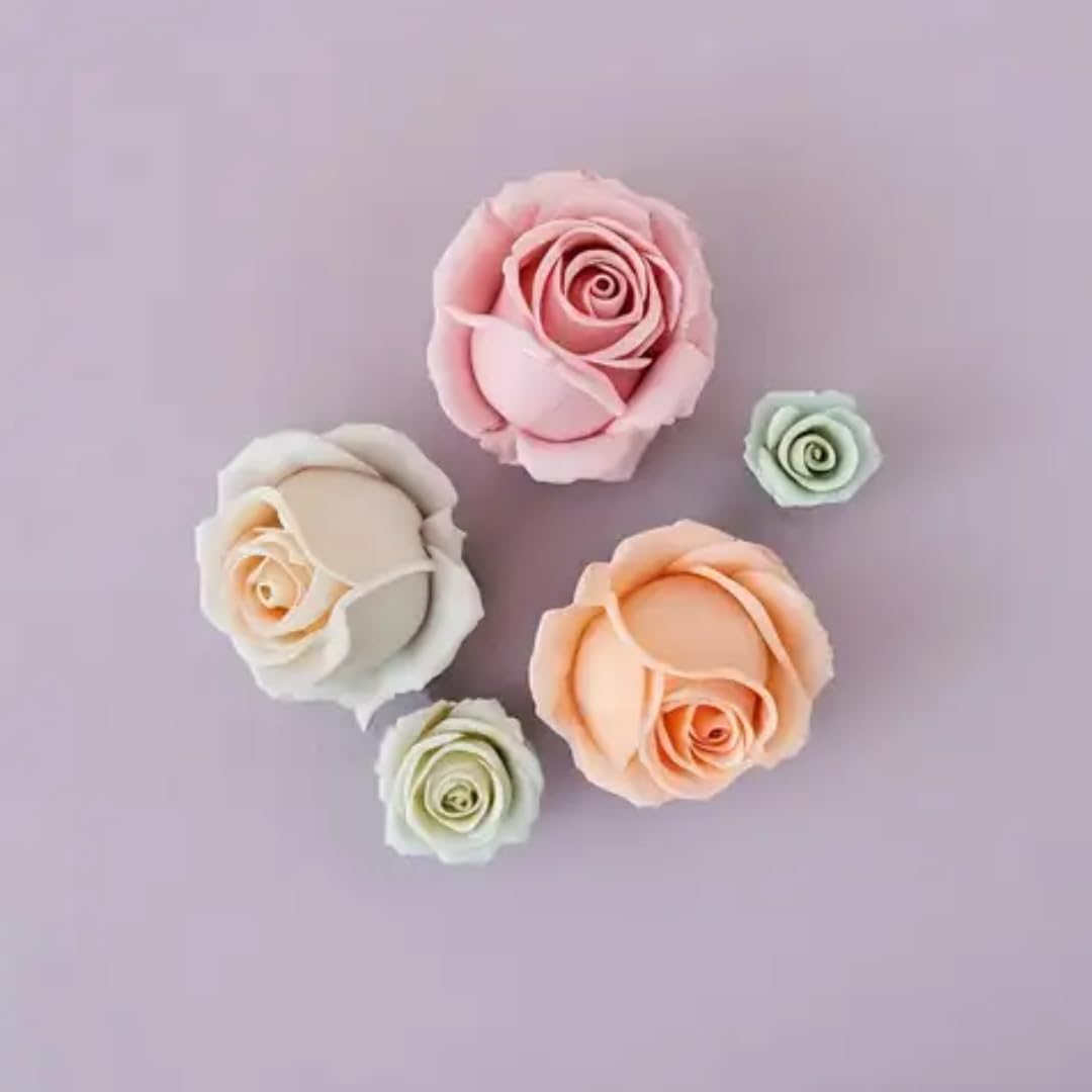 5 Cavity Rose Peony Flower Silicone Candle Mould