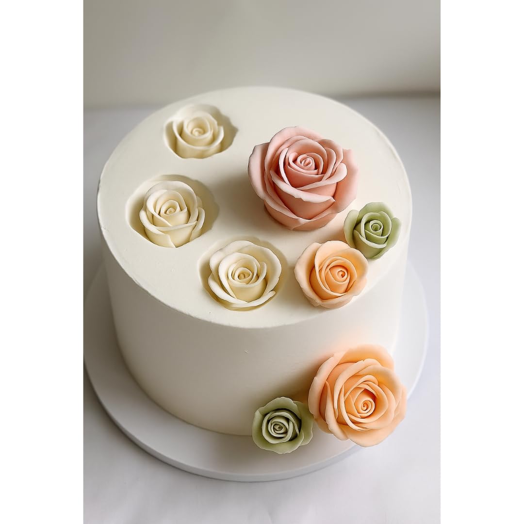 5 Cavity Rose Peony Flower Silicone Candle Mould