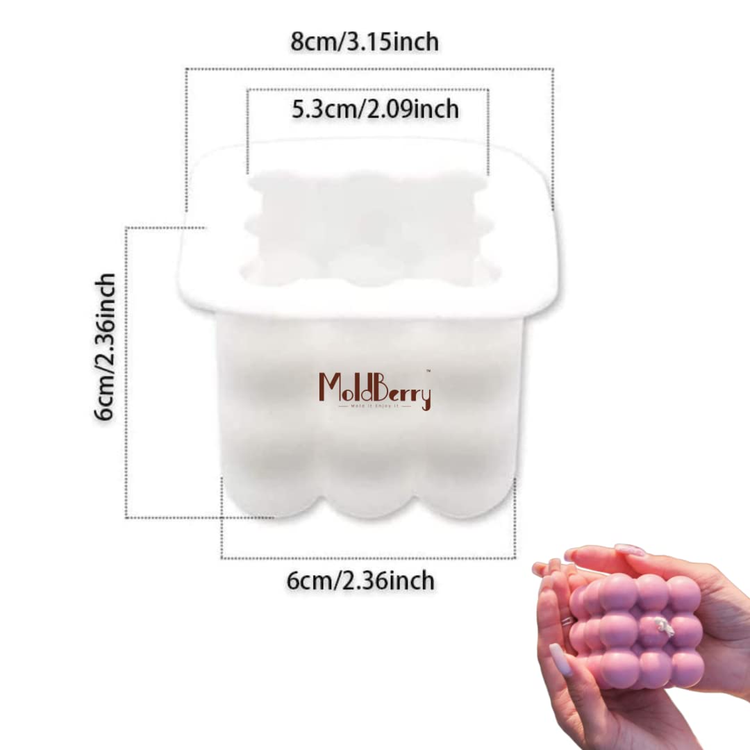 White Silicone Bubble Candle Cube Mould