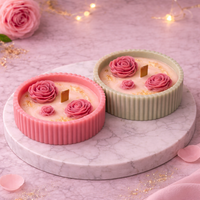 Roselle Bloom Candle Duo by Candleroma handmade floral decorative candles