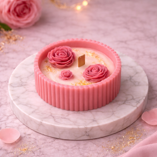 Roselle Bloom Candle Duo by Candleroma additional floral candle image