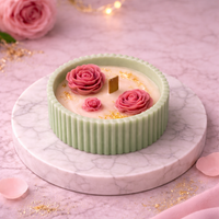 Handmade Roselle Bloom floral candles by Candleroma for romantic décor