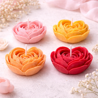 Blush Petal Candle Set of 4 by Candleroma handmade floral rose candles