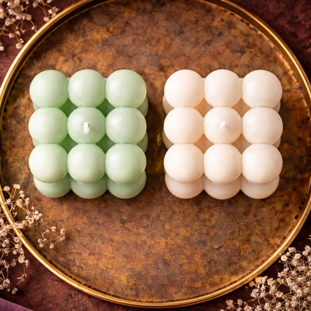 Harmony Luxe Bubble Cube Candle Set of 2 by Candleroma additional candle image