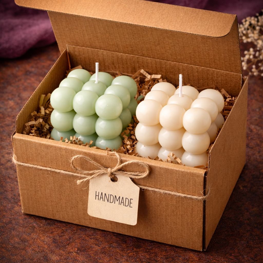 Candleroma Harmony Luxe Bubble Cube Candle Set for modern home décor