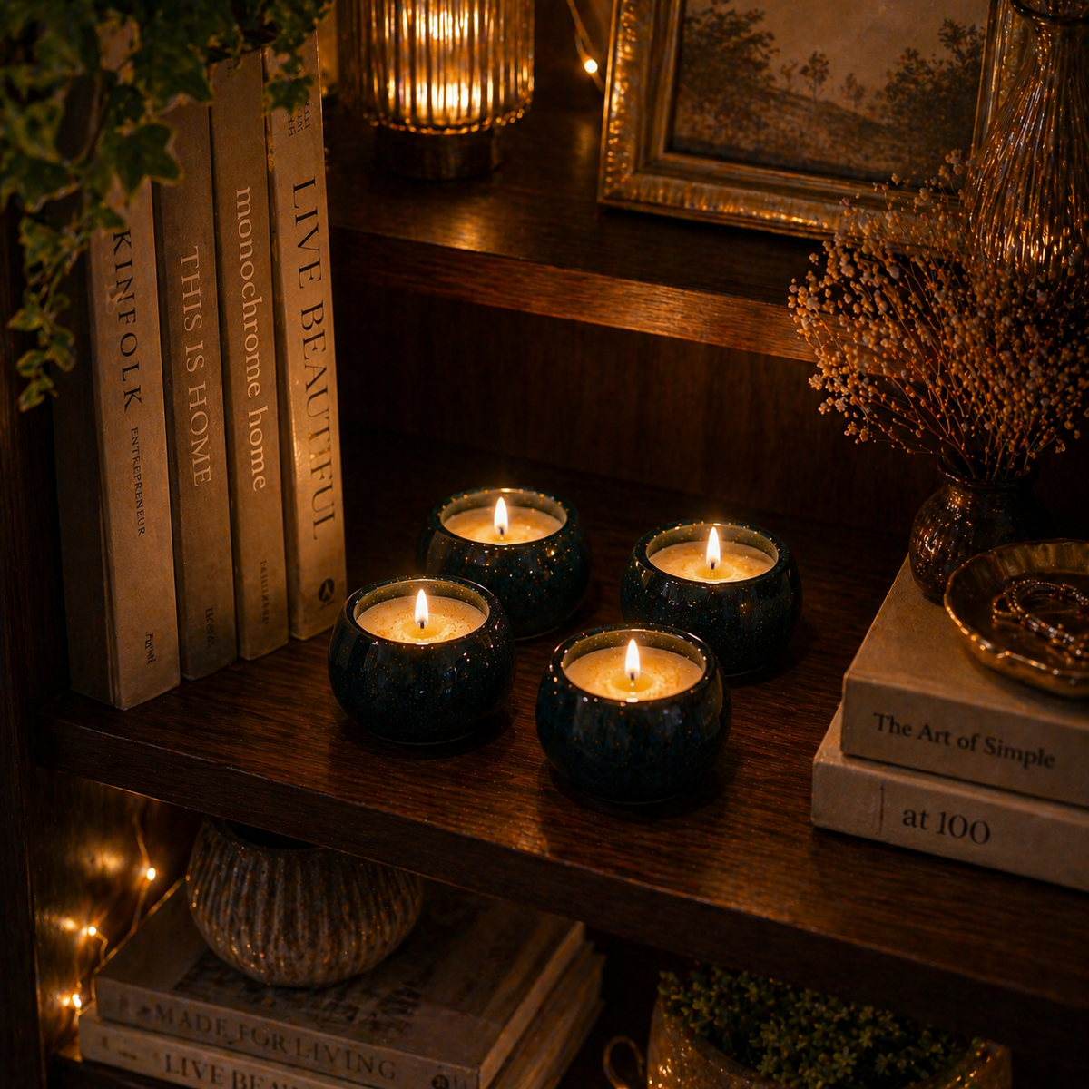 Ceramic Votive Bowl Candle Set of 4 handmade by Candleroma additional view