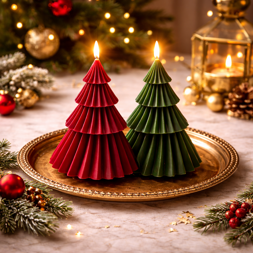 Evergreen Luxe handmade tree candle set by Candleroma additional view