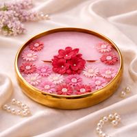 Crimson Bloom Urli Candle by Candleroma handmade floral festive urli candle