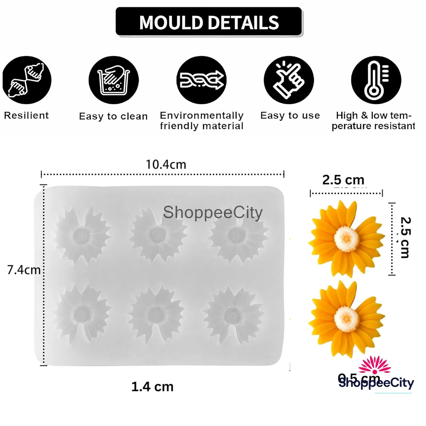 Daisy Flower Moulds - SMALL