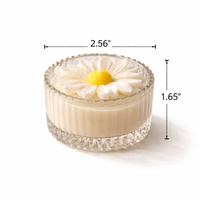 Handmade daisy glass jar candles by Candleroma for luxury home décor