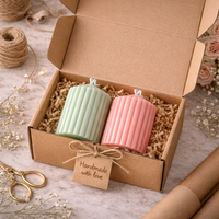 Candleroma pastel fluted pillar candles for romantic home décor