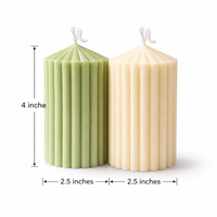 Handmade pistachio green and vanilla cream pillar candles by Candleroma