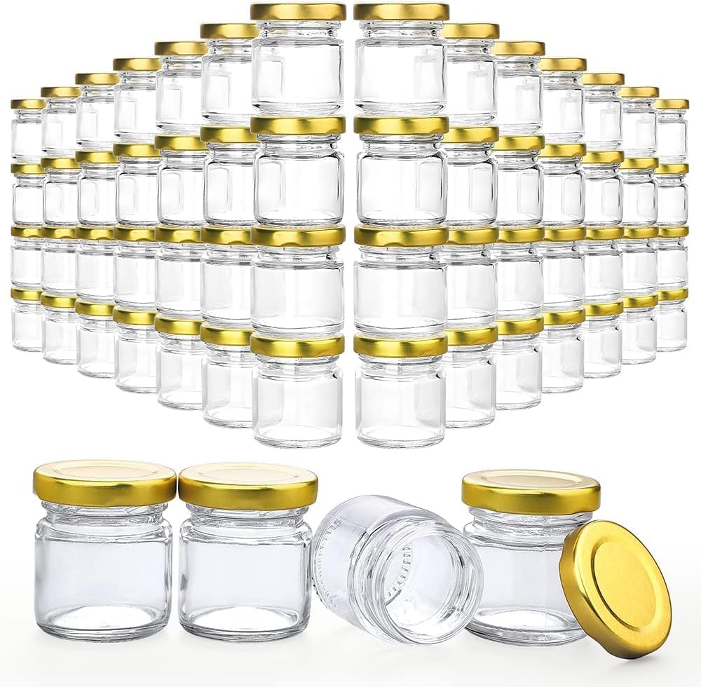 Glass Jar With Golden Lid