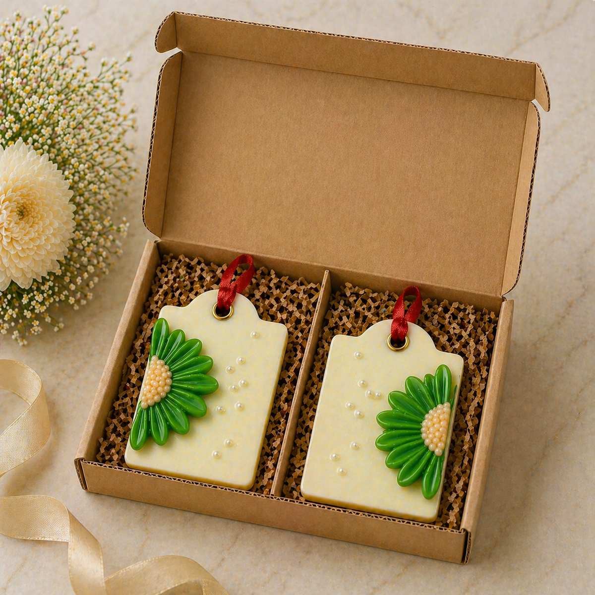 Candleroma Green Petal Aroma Sachet Set for drawers closets and gifting