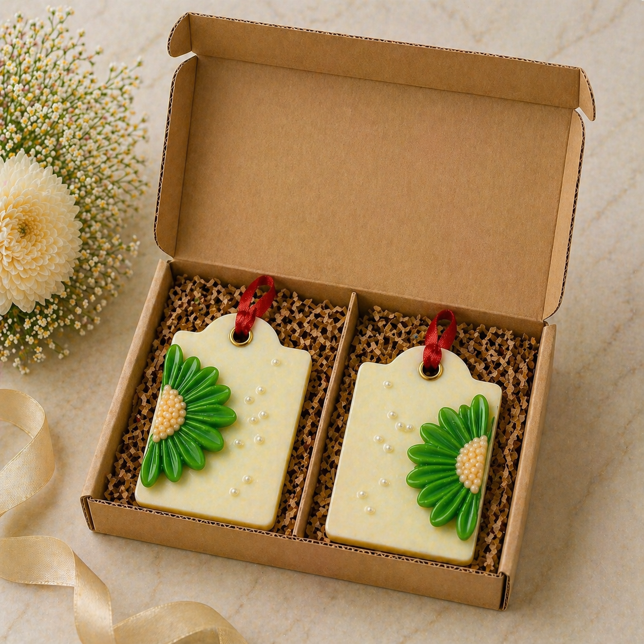 Candleroma Green Petal Aroma Sachet Set for drawers closets and gifting