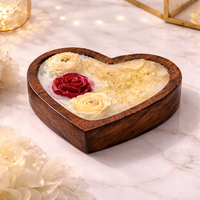 Handmade heart shaped rose candle by Candleroma for anniversary gifting