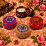 Mandala Art Tin Candle - Pack of 4