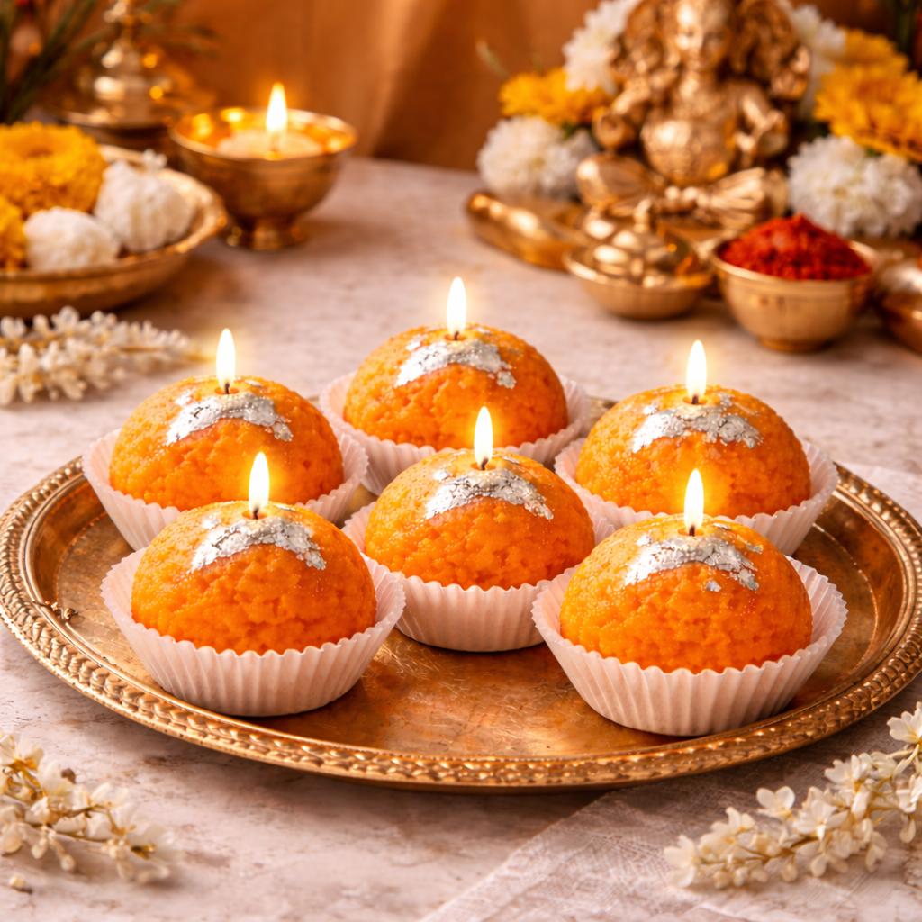 Kesari Prakash handmade festive candle set by Candleroma additional view
