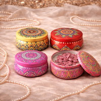 Mandala Art Tin Candle by Candleroma handmade decorative tin candle