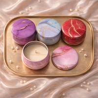 Marble Glow Tin Candle Set of 4 by Candleroma additional tin candle image