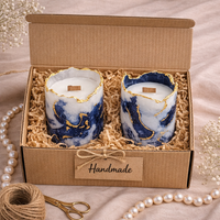 Candleroma midnight blue pillar candle set for luxury home décor