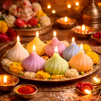 Pastel modak shaped festive candles handmade by Candleroma additional view