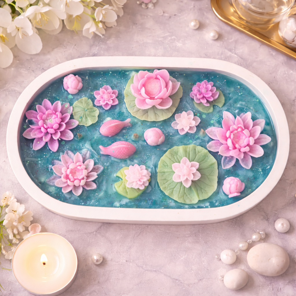 Lotus Pond Serenity Candle by Candleroma additional aqua pond candle image