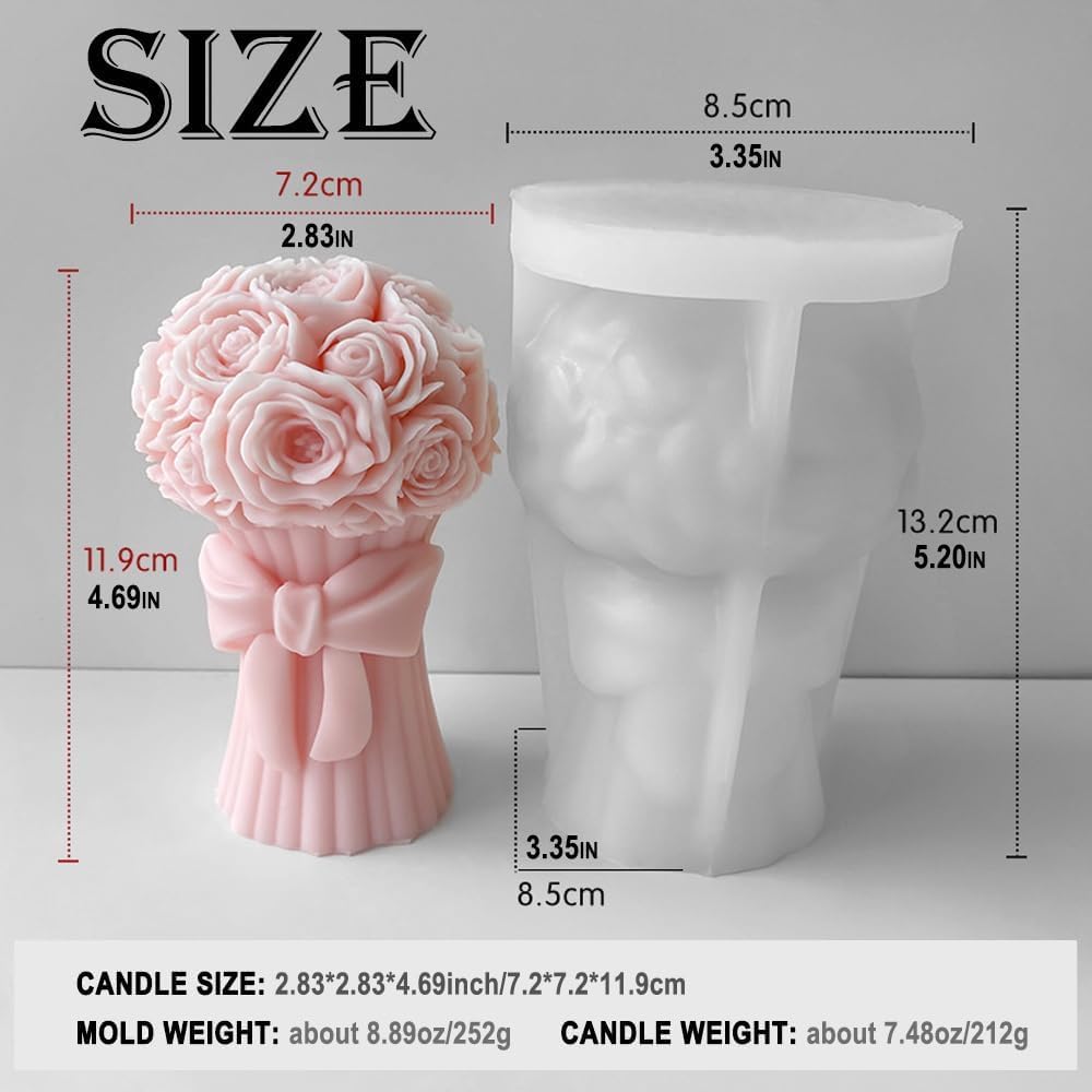 Rose Bouquet Silicone Candle Mould