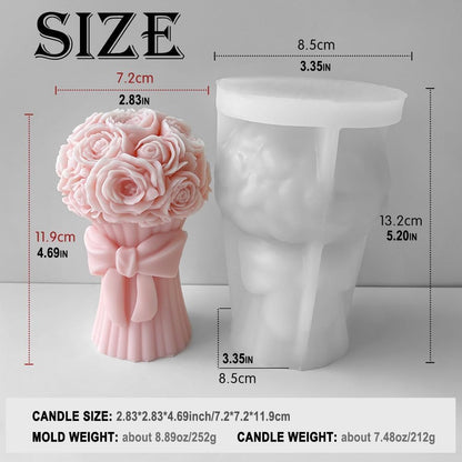 Rose Bouquet Silicone Candle Mould