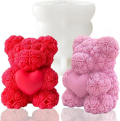 Rose Teddy Bear Holding Heart