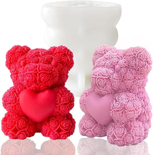 Rose Teddy Bear Holding Heart