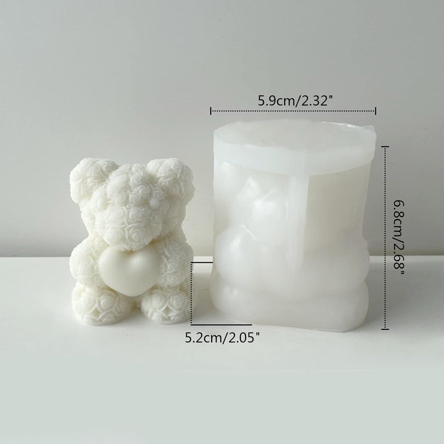 Rose Teddy Bear Holding Heart