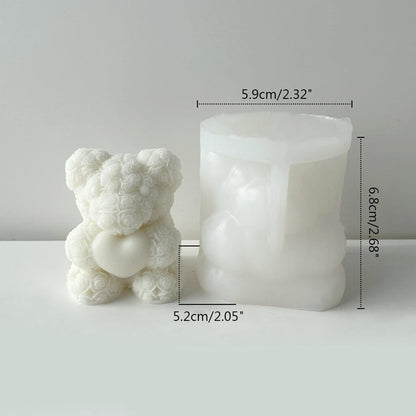 Rose Teddy Bear Holding Heart