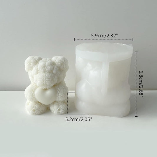 Rose Teddy Bear Holding Heart