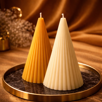 Fluted Cone Pillar Candle Duo by Candleroma handmade decorative pillar candles