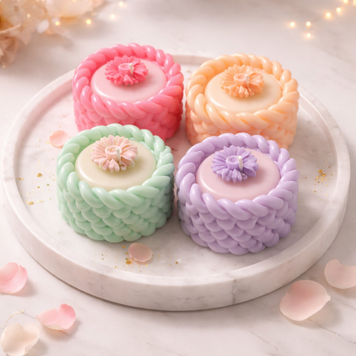 Twisted Rope Pastel Candle Set of 4 by Candleroma handmade decorative candles