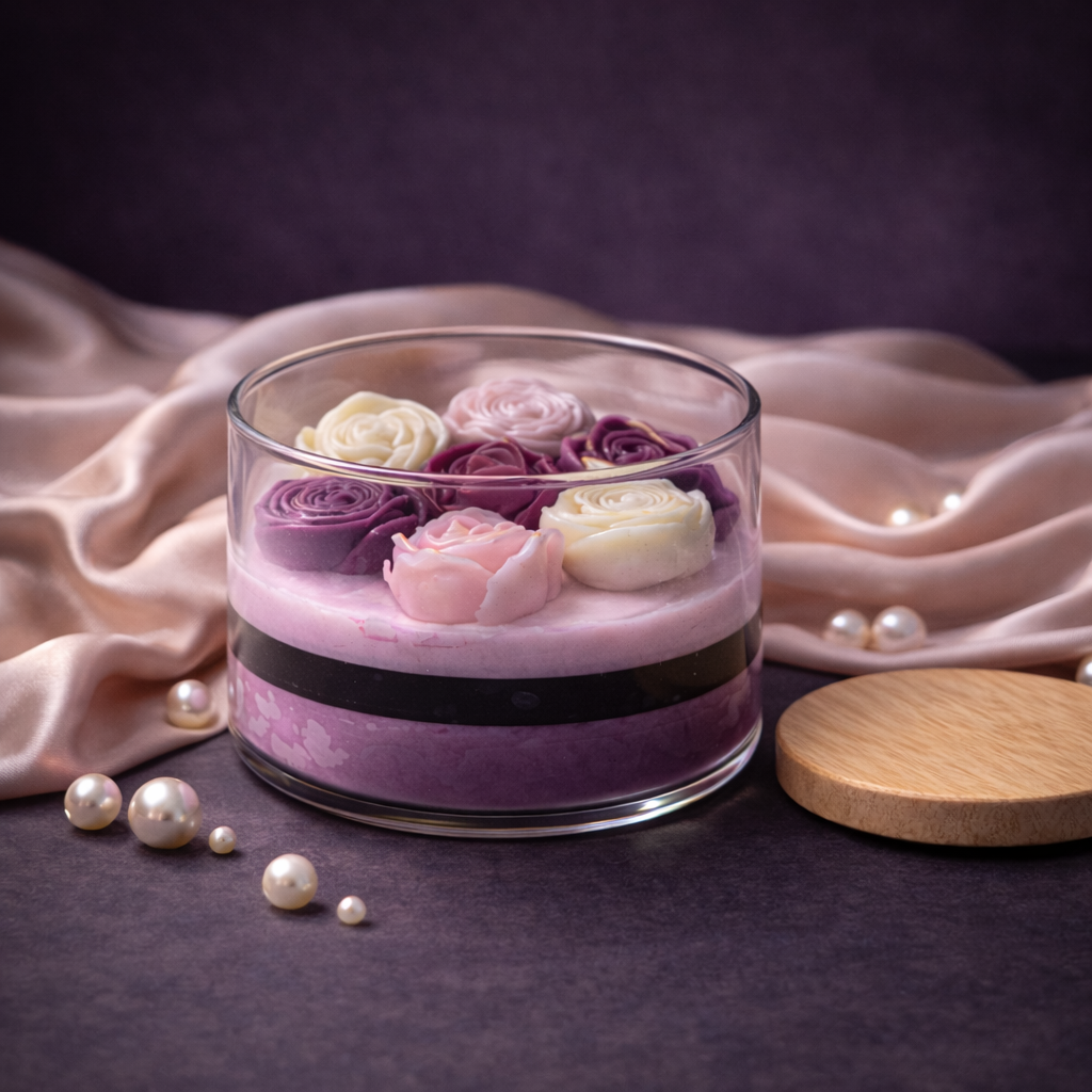 Royal Petals Jar Candle by Candleroma additional rose floral candle image