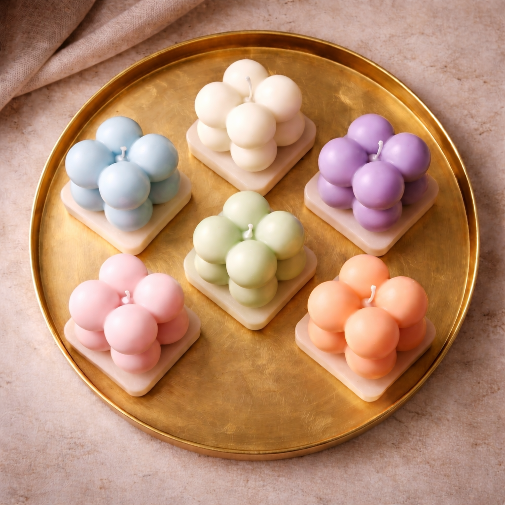 Celestial Bubble Candle Set of 6 by Candleroma additional pastel bubble candle image