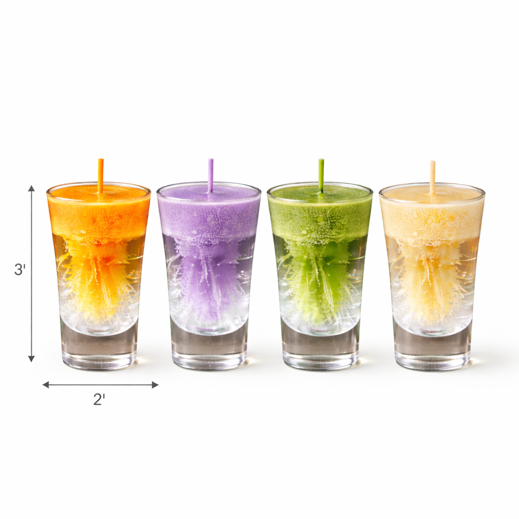 Handmade sparkling glass votive candles by Candleroma for festive décor