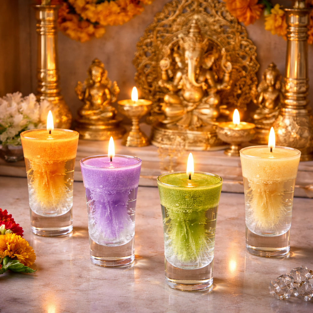 Sparkling handmade votive candle set by Candleroma additional view