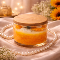 Golden Sunflower Jar Candle by Candleroma handmade floral glass jar candle